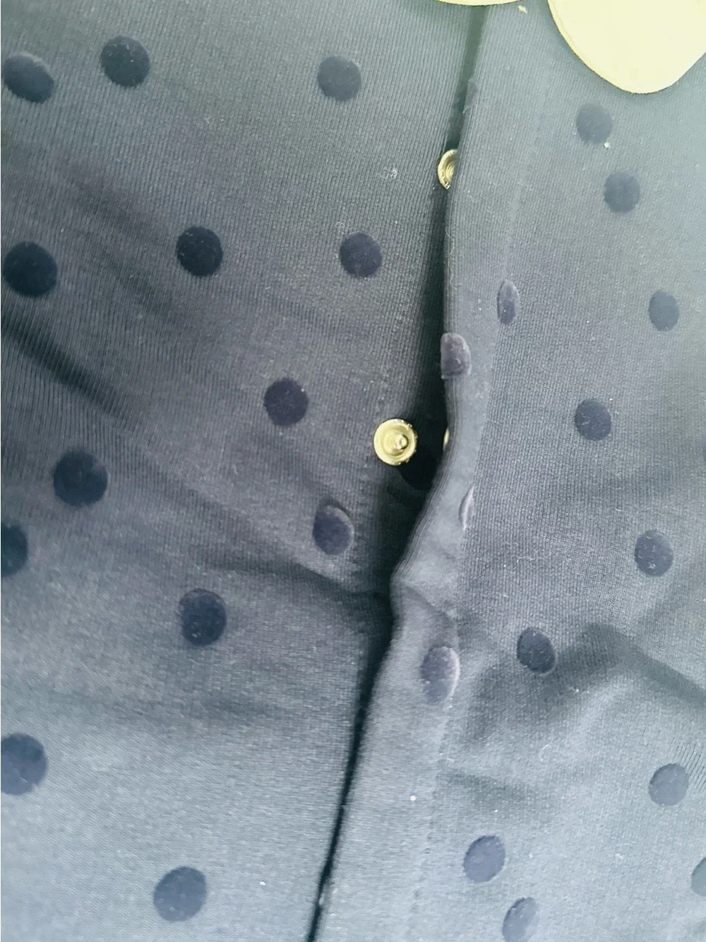 Jacadi Navy Blue Dot Pajama Set with White Scalloped Collar